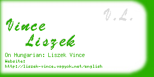 vince liszek business card